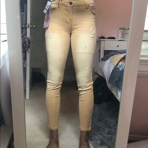 Gold skinny jeans size 3